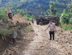 Unit Gakum Satuan Lalulintas Polres Laksanakan Olah TKP Kecelakaan Tunggal di Desa Punti