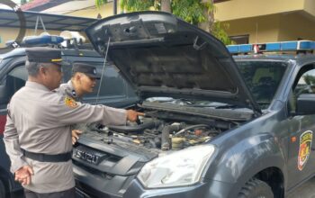 Satgas Ban Ops Mantap Brata Rinjani 2023 Polres Lombok Barat Memastikan Kendaraan Siap Digunakan (2)