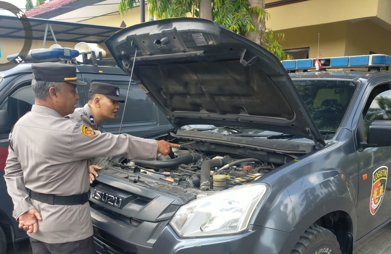 Satgas Ban Ops Mantap Brata Rinjani 2023 Polres Lombok Barat Memastikan Kendaraan Siap Digunakan