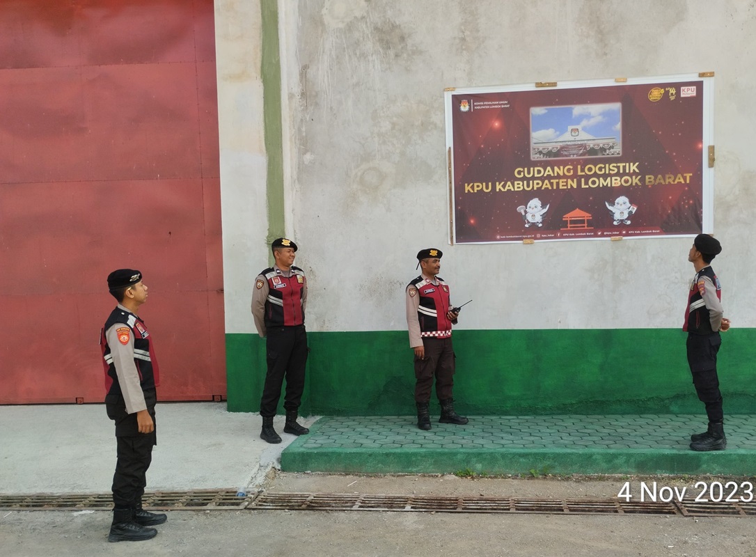 Polres Lombok Barat Secara Berkelanjutan Amankan Gudang KPU dan Kantor KPU