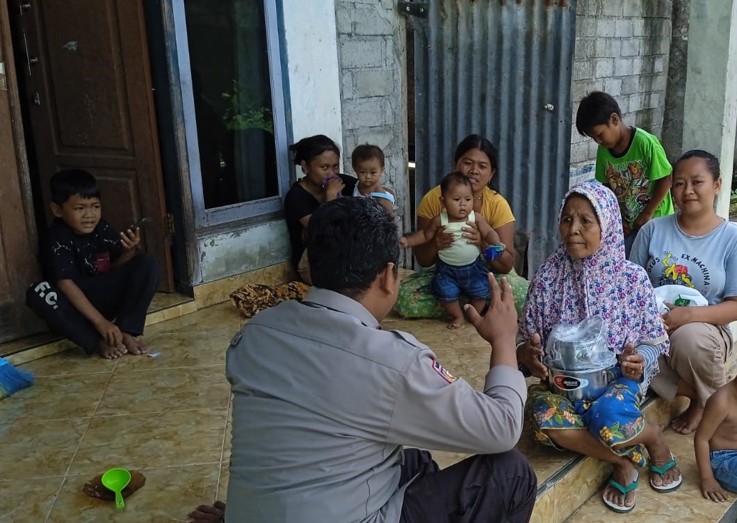 Satgas Preemtif Polres Lombok Barat Himbau Masyarakat Jaga Kamtibmas Jelang Pemilu di Gapuk Gerung