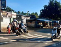 Setiap Pagi Satlantas Polres Bima Rutin Laksanakan Pengamanan dan Pengaturan Lalulintas